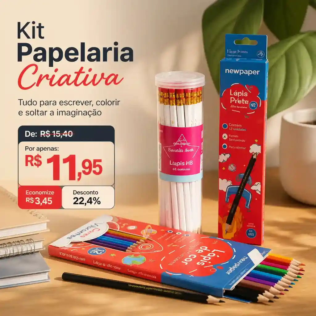 Kit Papelaria Criativa com 3 produtos