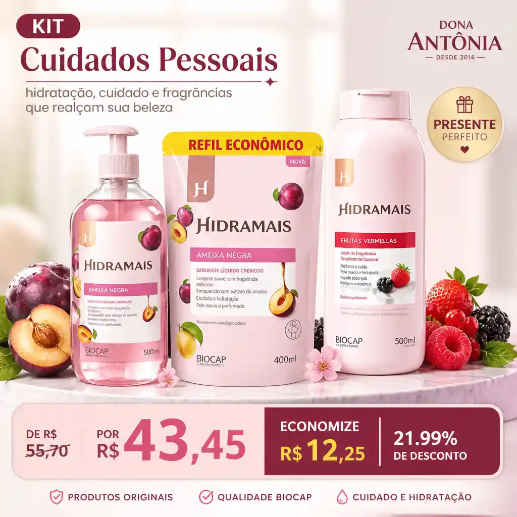 Kit Cuidados Pessoais com 3 produtos