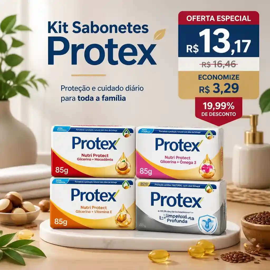 Kit Sabonetes Protex com 4 produtos
