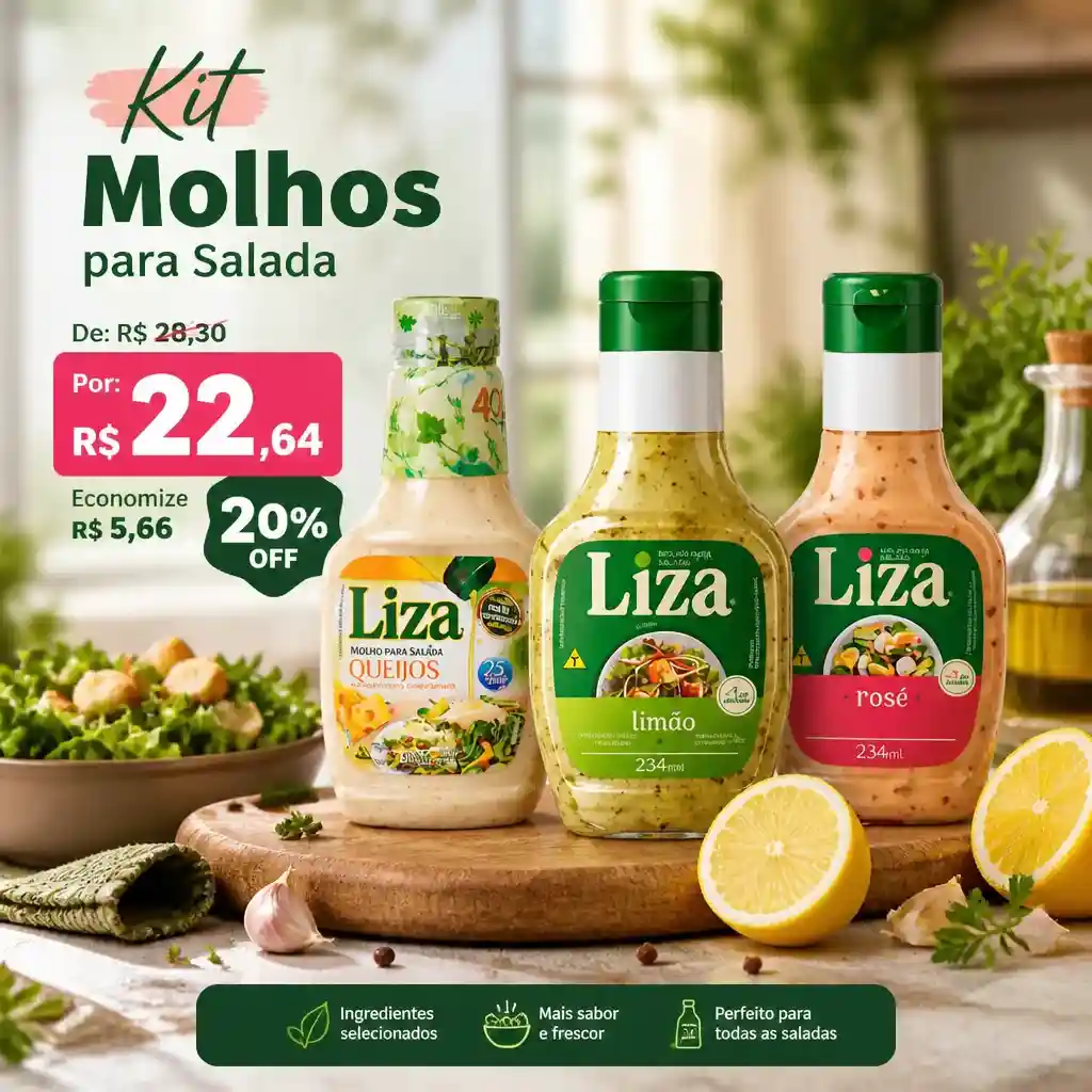 Kit Molhos para Salada com 3 produtos