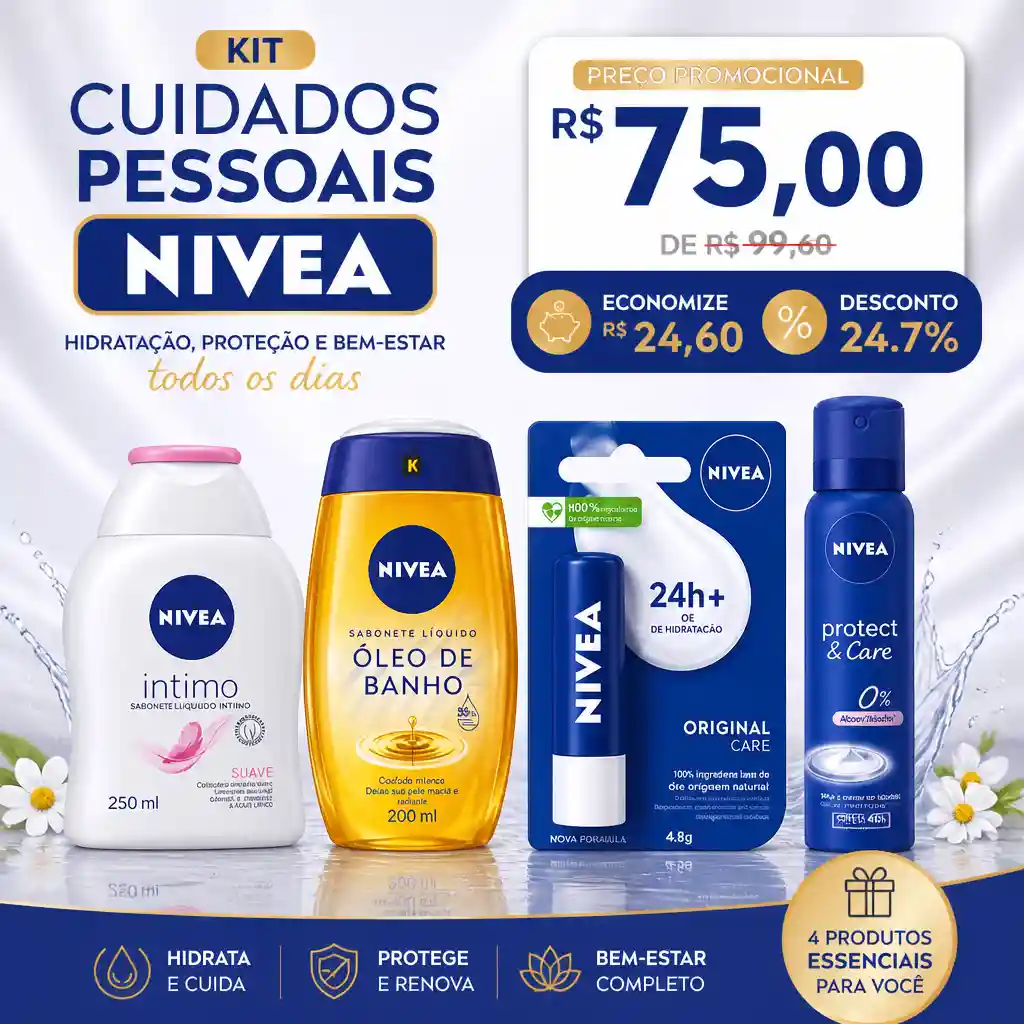 Kit Cuidados Pessoais NIVEA com 4 produtos