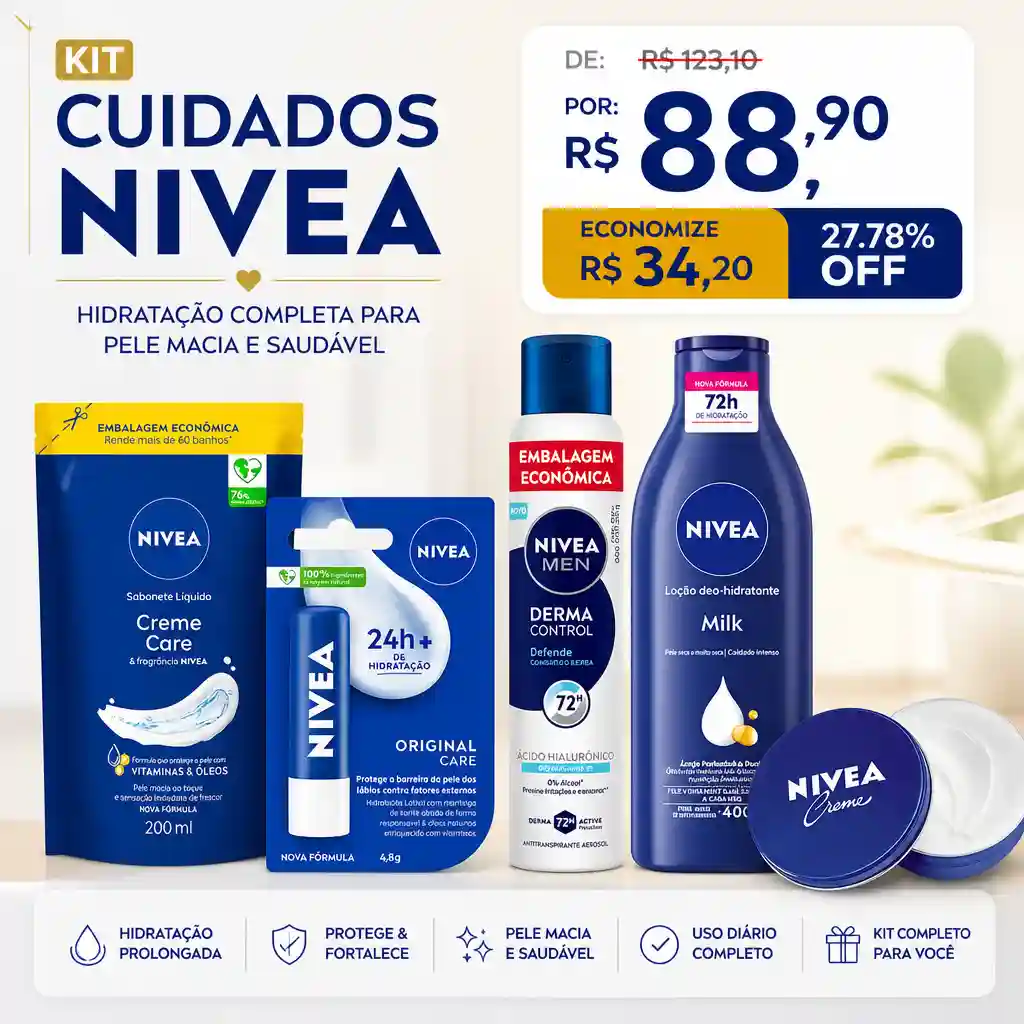 Kit Cuidados NIVEA com 5 produtos