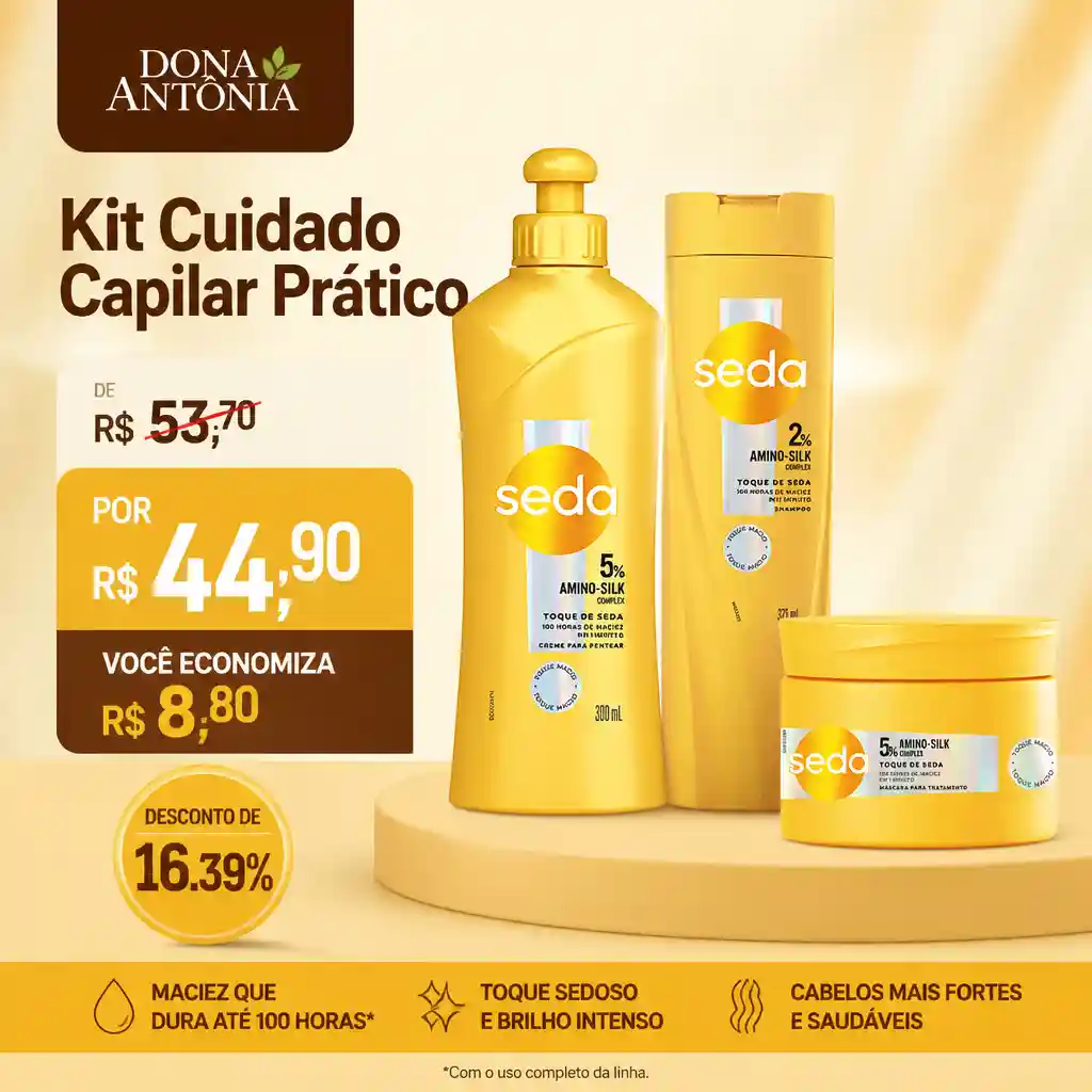 Kit Cuidado Capilar Prático com 3 produtos
