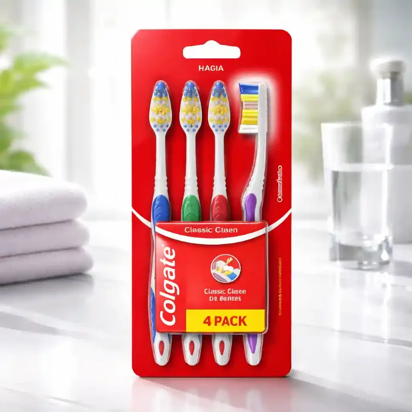 Escova Dental Colgate Classic Clean Macia c/ 4 un