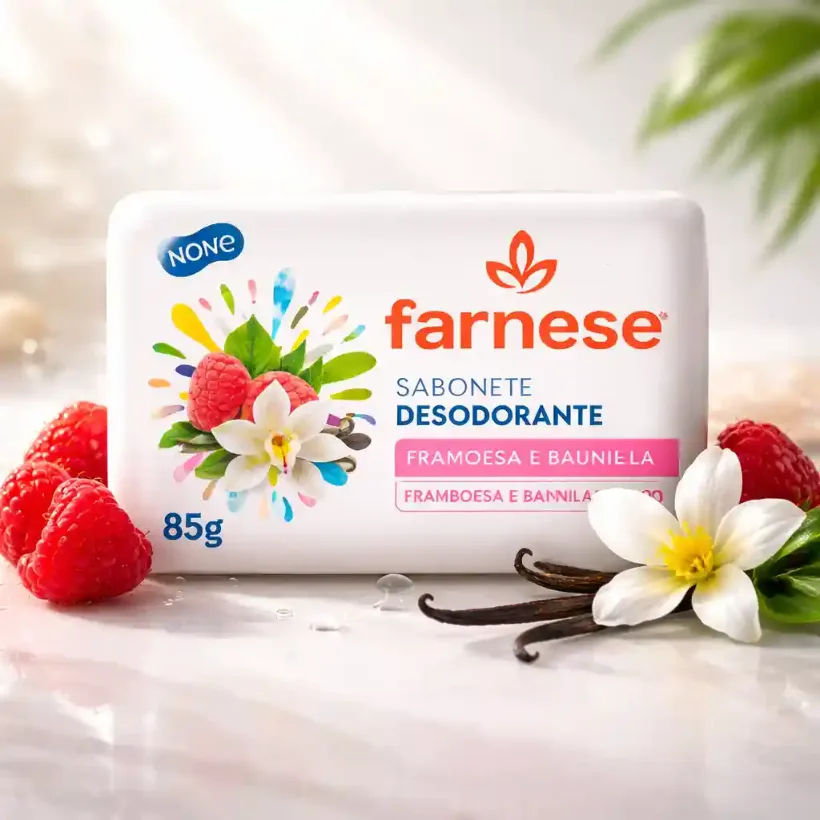 Farnese Sabonete Framboesa e Baunilha 85g
