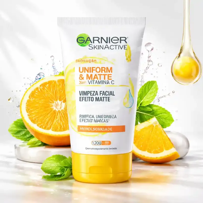 Garnier Sabonete Limpeza Facial Uniform & Matte Vitamina C 150g